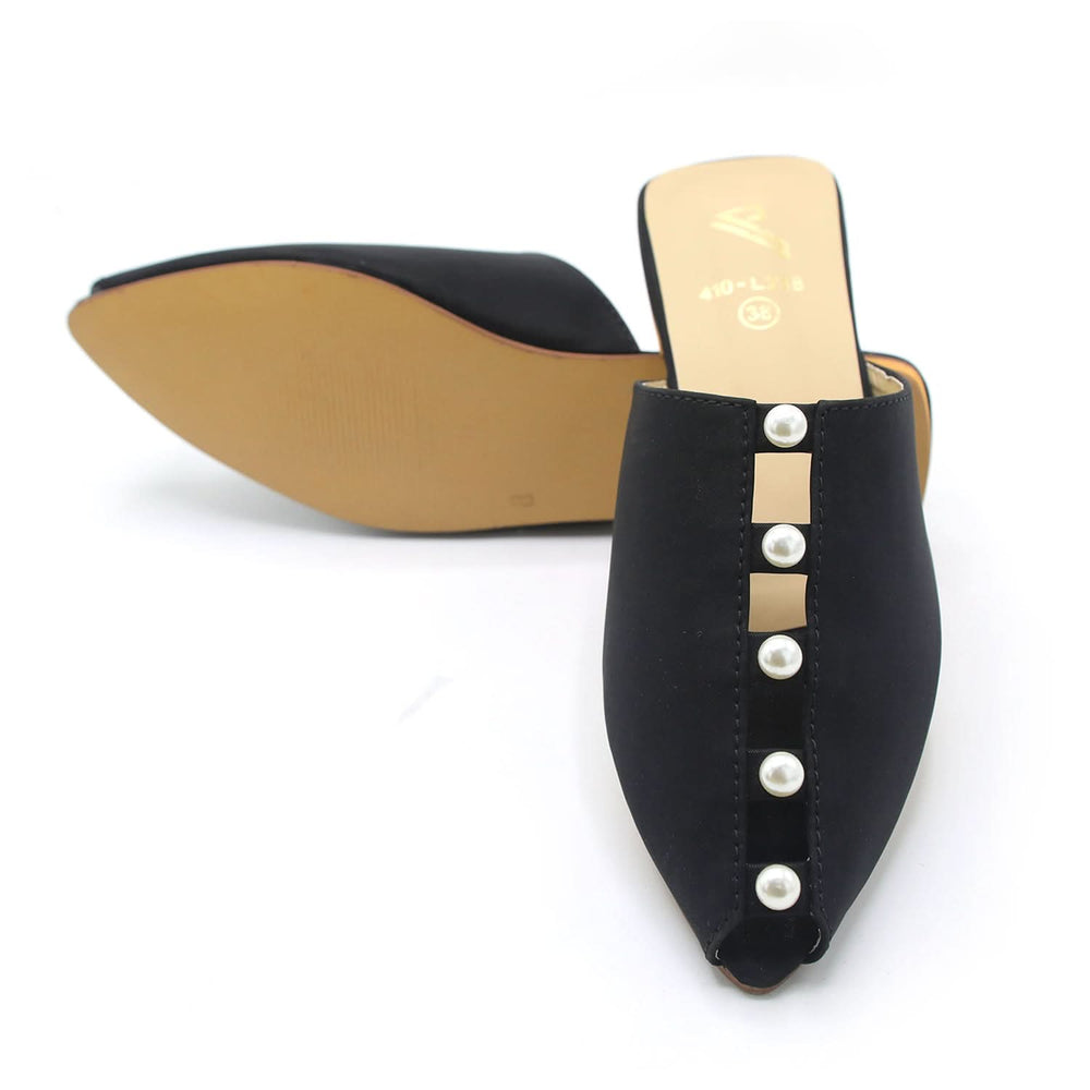 Valuable Women's Backless Pump - Black, Women Backless Pumps, Chase Value, Chase Value