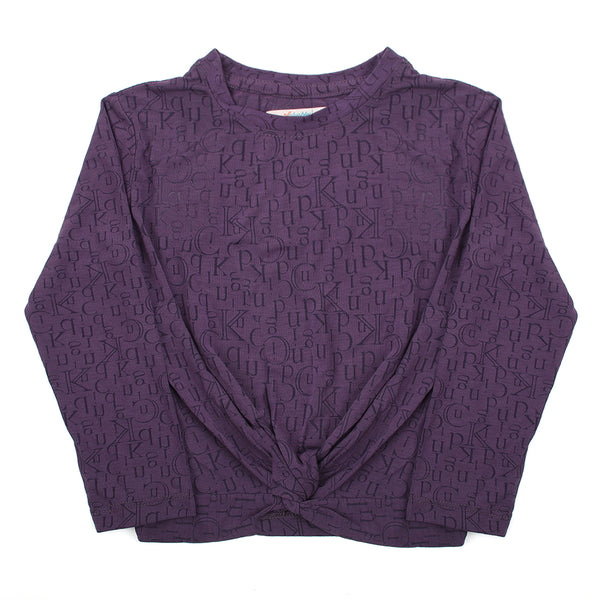 Girls Knitted Top - Purple