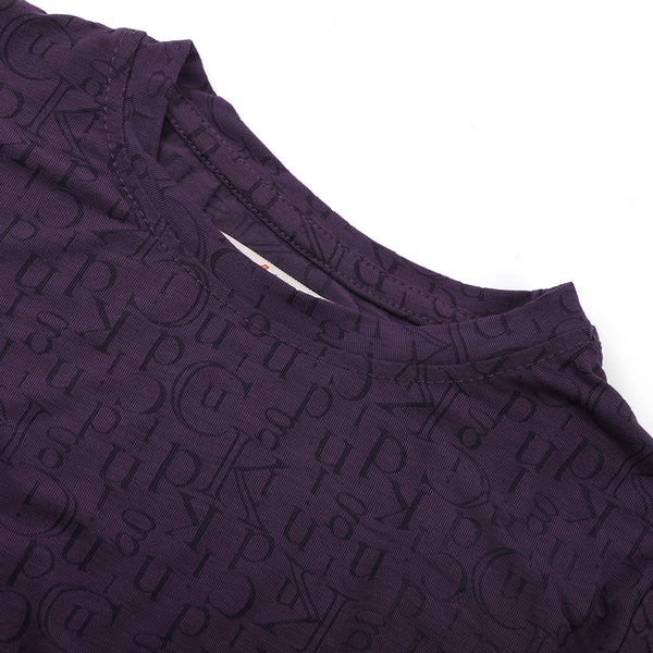 Girls Knitted Top - Purple