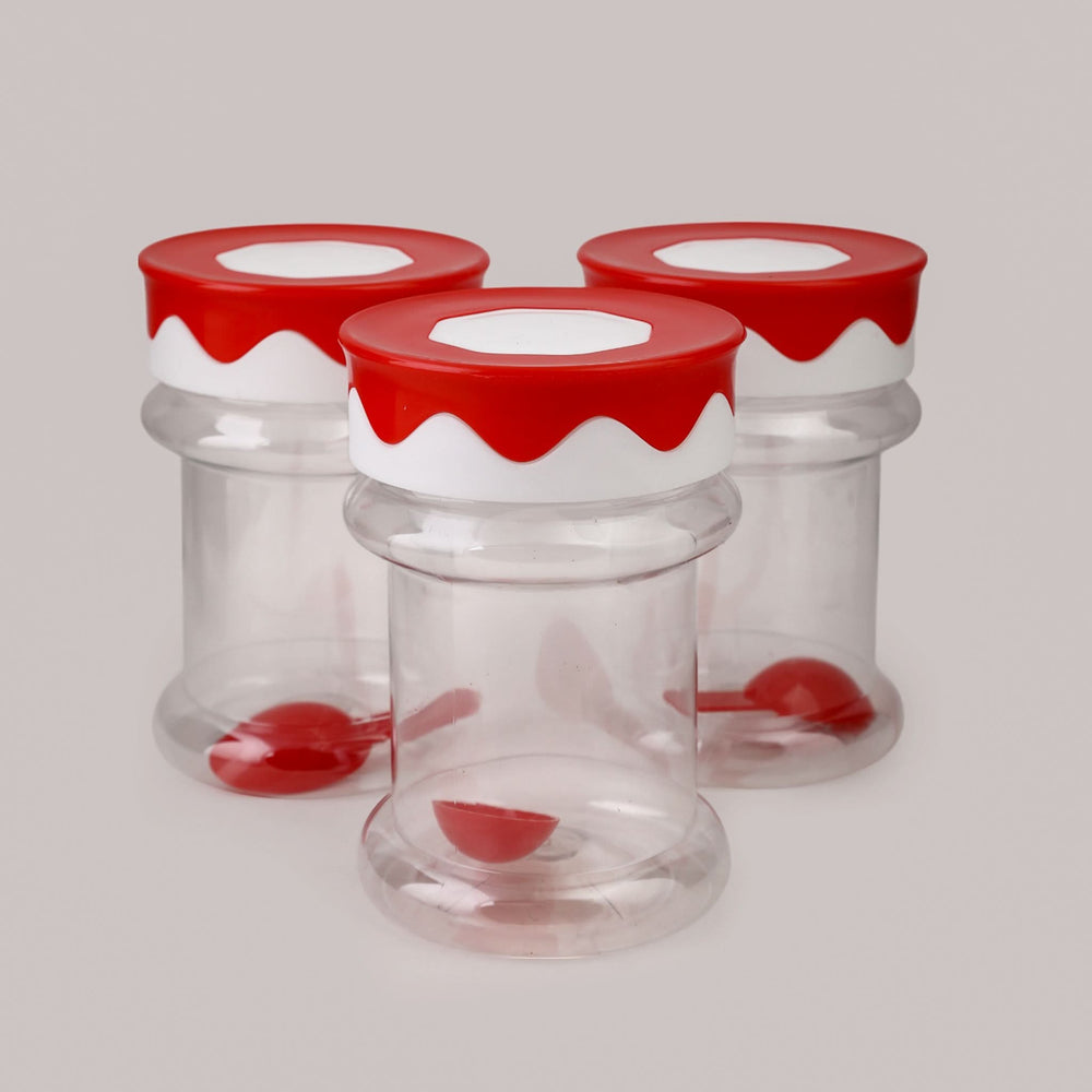 Safari Fancy Kitchen Jar Set Pack Of 3 550ml - Red, Storage Boxes, Chase Value, Chase Value