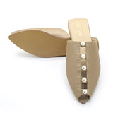 Valuable Women's Backless Pump - Golden, Women Backless Pumps, Chase Value, Chase Value
