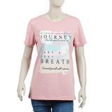 Women's Half Sleeves Printed T-Shirt - Tea Pink, Women T-Shirts & Tops, Chase Value, Chase Value