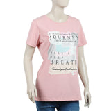 Women's Half Sleeves Printed T-Shirt - Tea Pink, Women T-Shirts & Tops, Chase Value, Chase Value