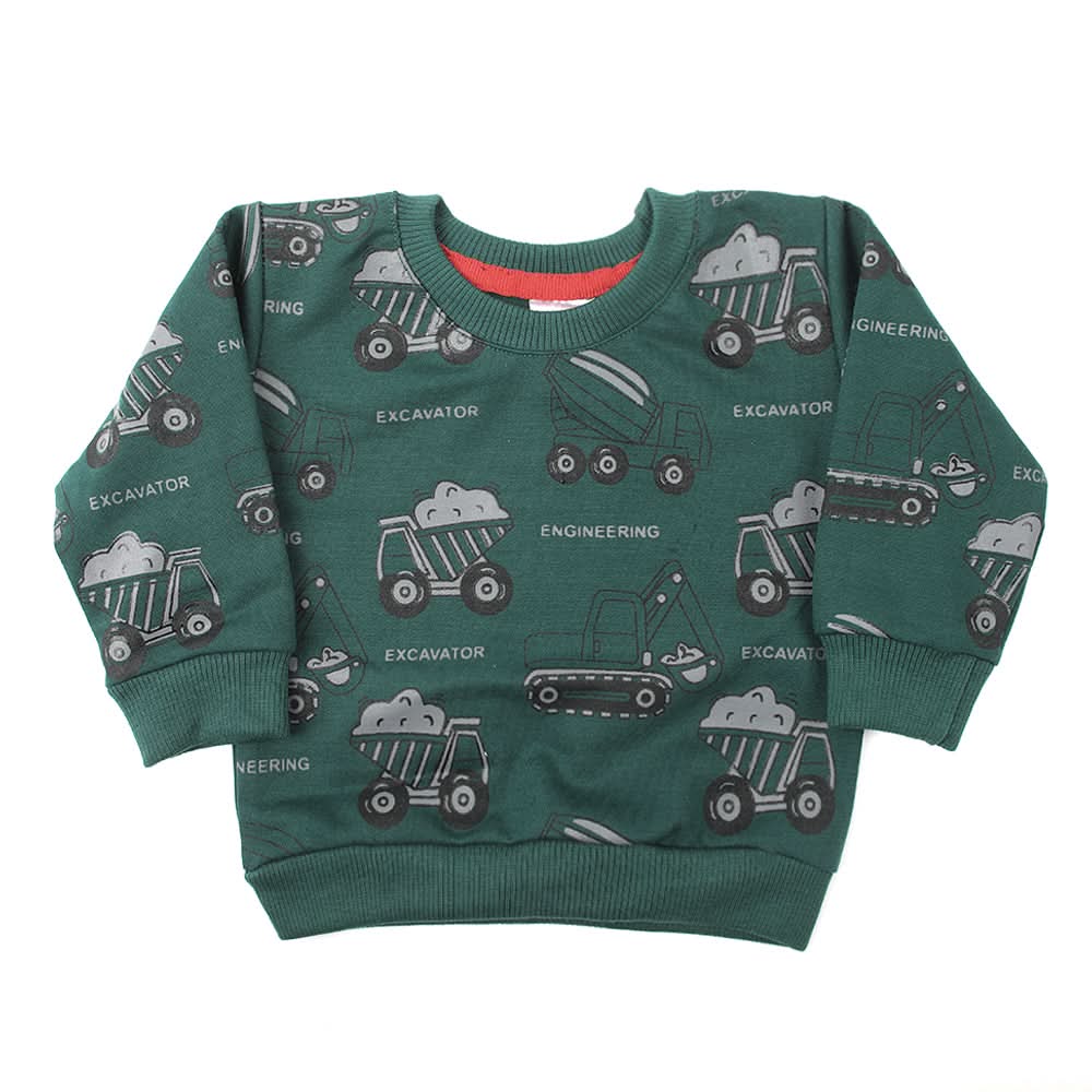 Newborn Boys Full Sleeves T-Shirt - Green, Newborn Boys Winterwear, Chase Value, Chase Value