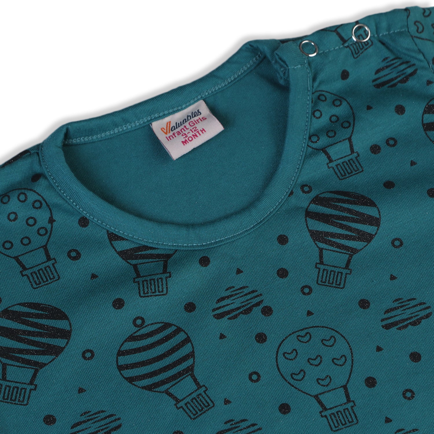 Valuable Newborn Girls Half Sleeves Romper - Steel Green, Newborn Girls Rompers, Chase Value, Chase Value