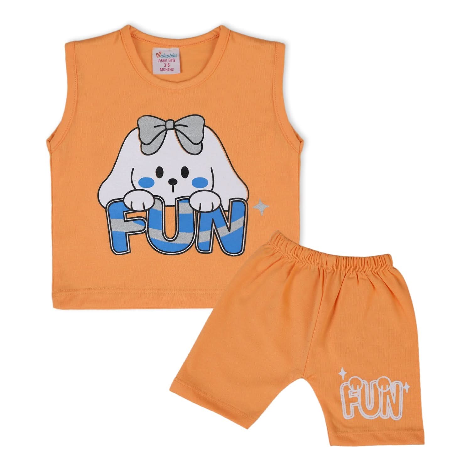 Valuable Newborn Girls Sando Suit - Orange, Newborn Girls Sets & Suits, Chase Value, Chase Value