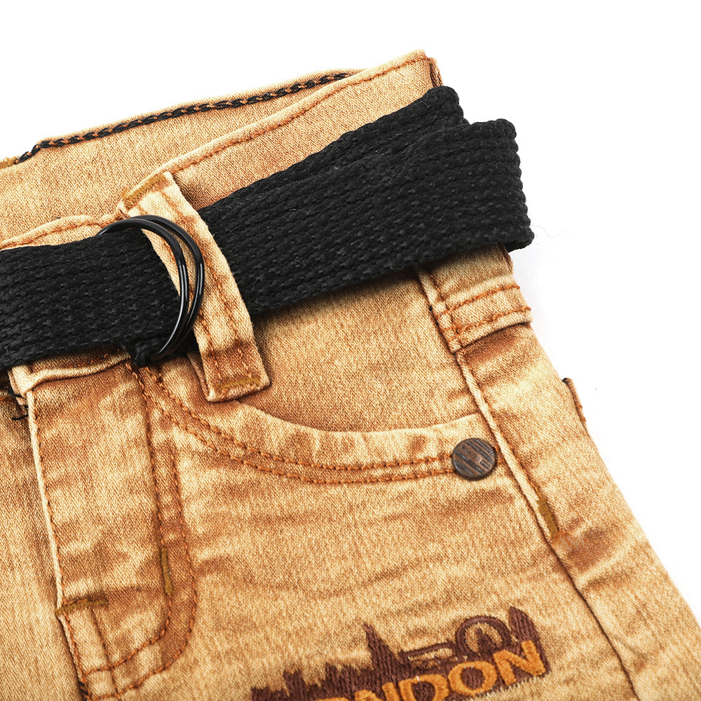 Newborn Boys Denim Pant - Mustard, Newborn Boys Shorts & Pants, Chase Value, Chase Value
