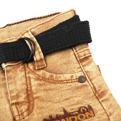 Newborn Boys Denim Pant - Mustard