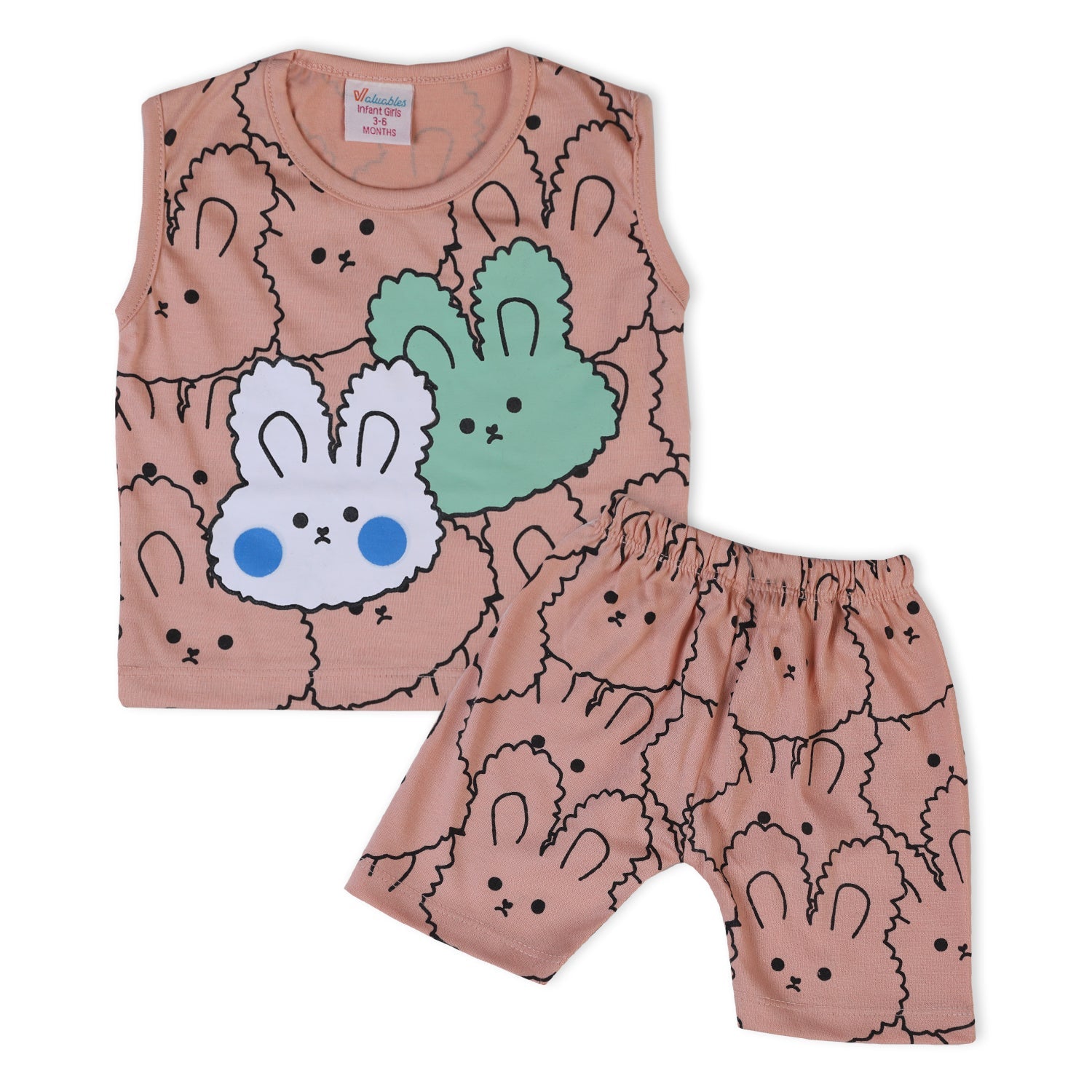 Valuable Newborn Girls Sando Suit - Peach, Newborn Girls Sets & Suits, Chase Value, Chase Value