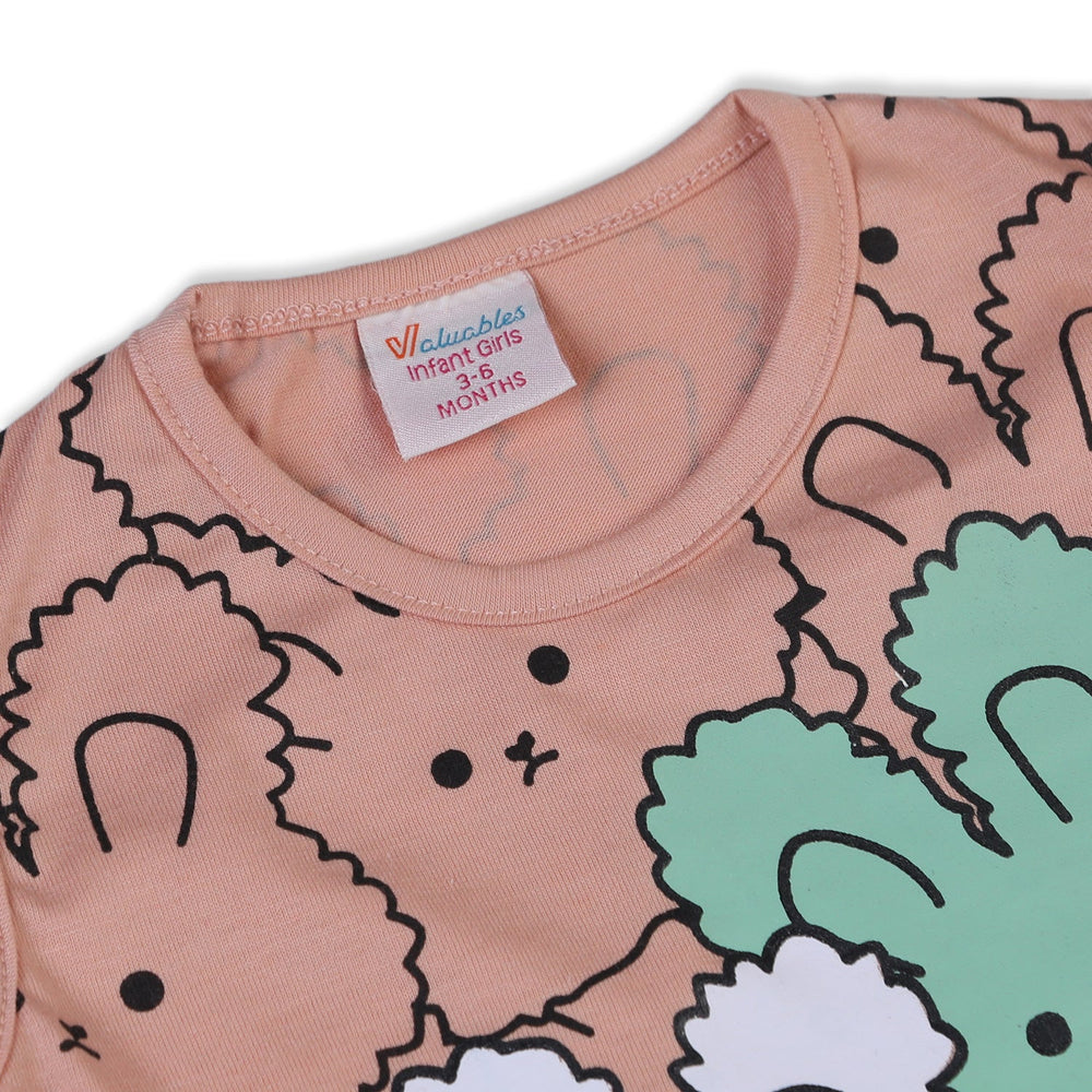 Valuable Newborn Girls Sando Suit - Peach, Newborn Girls Sets & Suits, Chase Value, Chase Value