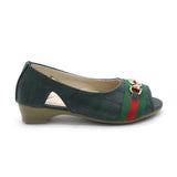 Girls Open-Toe Stylis Shoe - Green, Girls Pumps, Chase Value, Chase Value