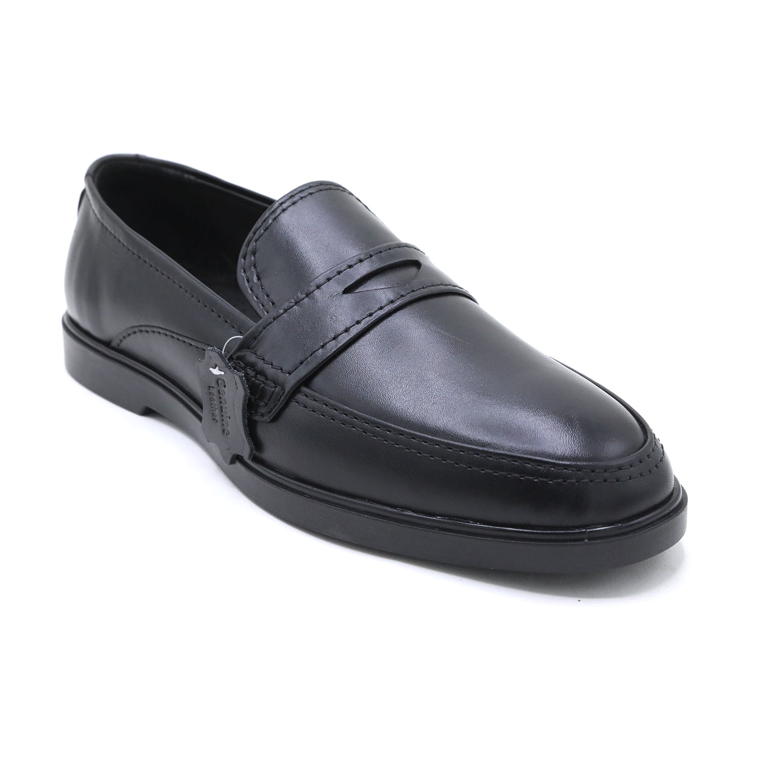Eminent Men's Black Calf Leather Causal Loafers, Men's Casual Shoes, Eminent, Chase Value