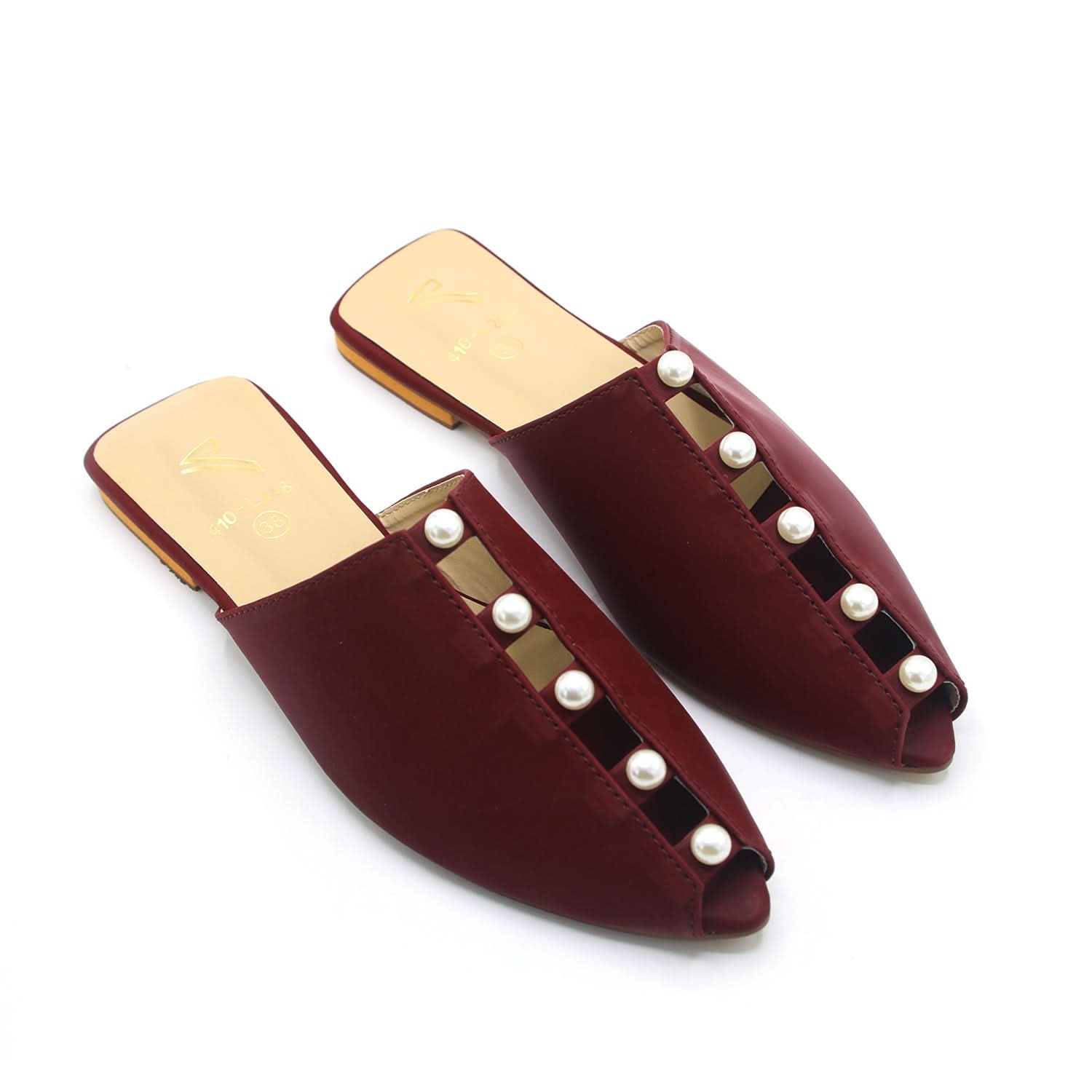 Valuable Women's Backless Pump - Maroon, Women Backless Pumps, Chase Value, Chase Value