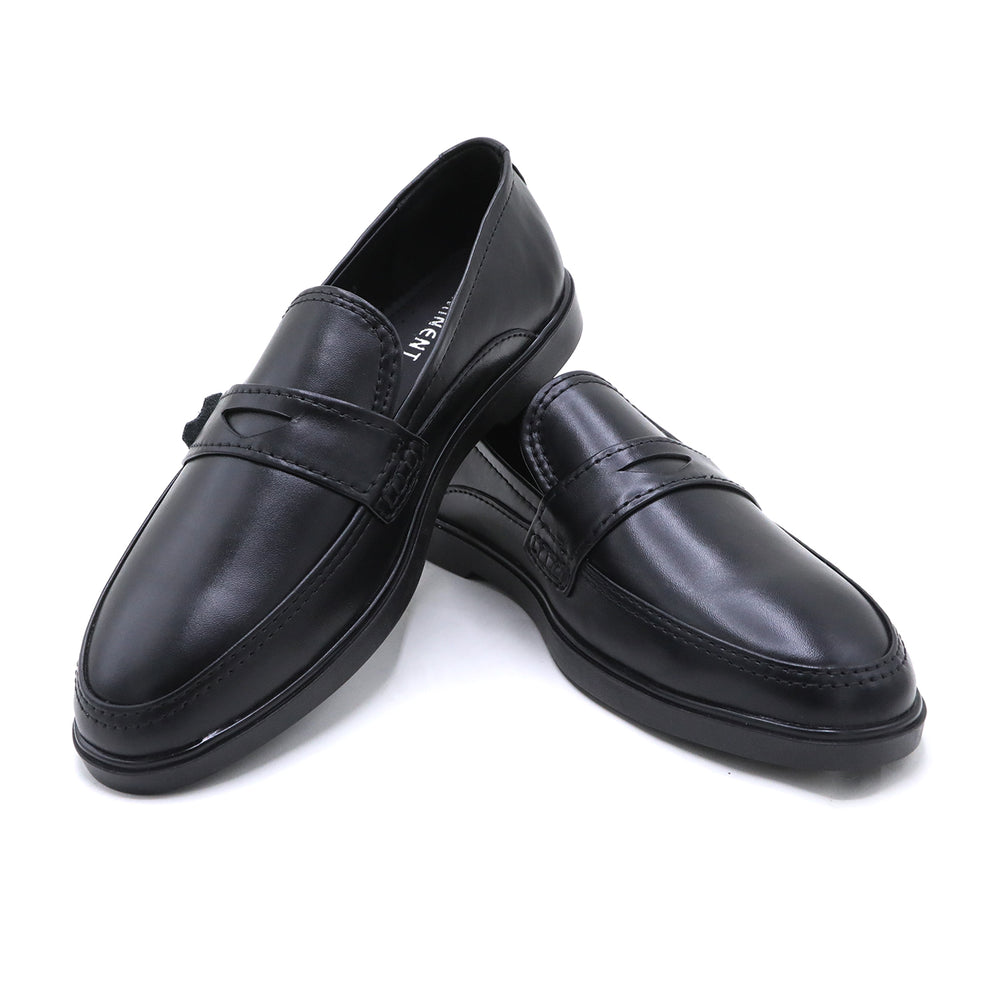 Eminent Men's Black Calf Leather Causal Loafers, Men's Casual Shoes, Eminent, Chase Value