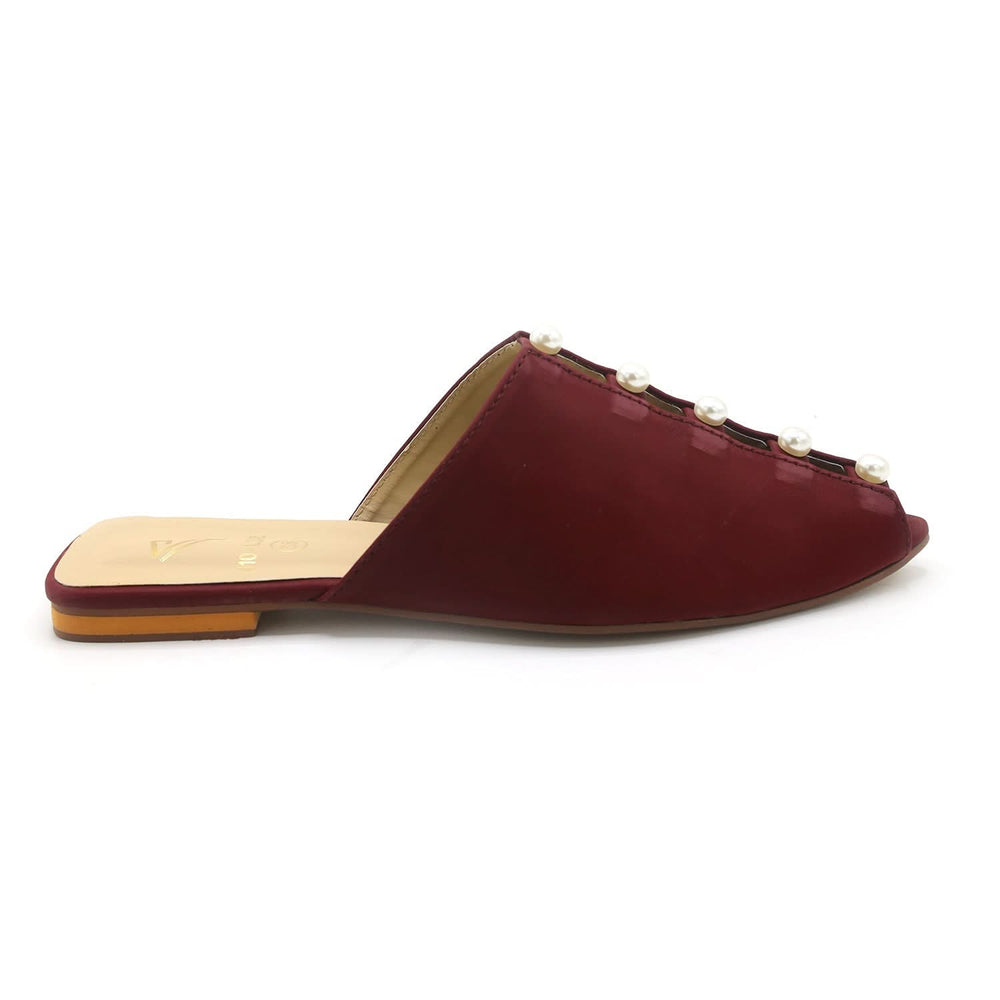 Valuable Women's Backless Pump - Maroon, Women Backless Pumps, Chase Value, Chase Value