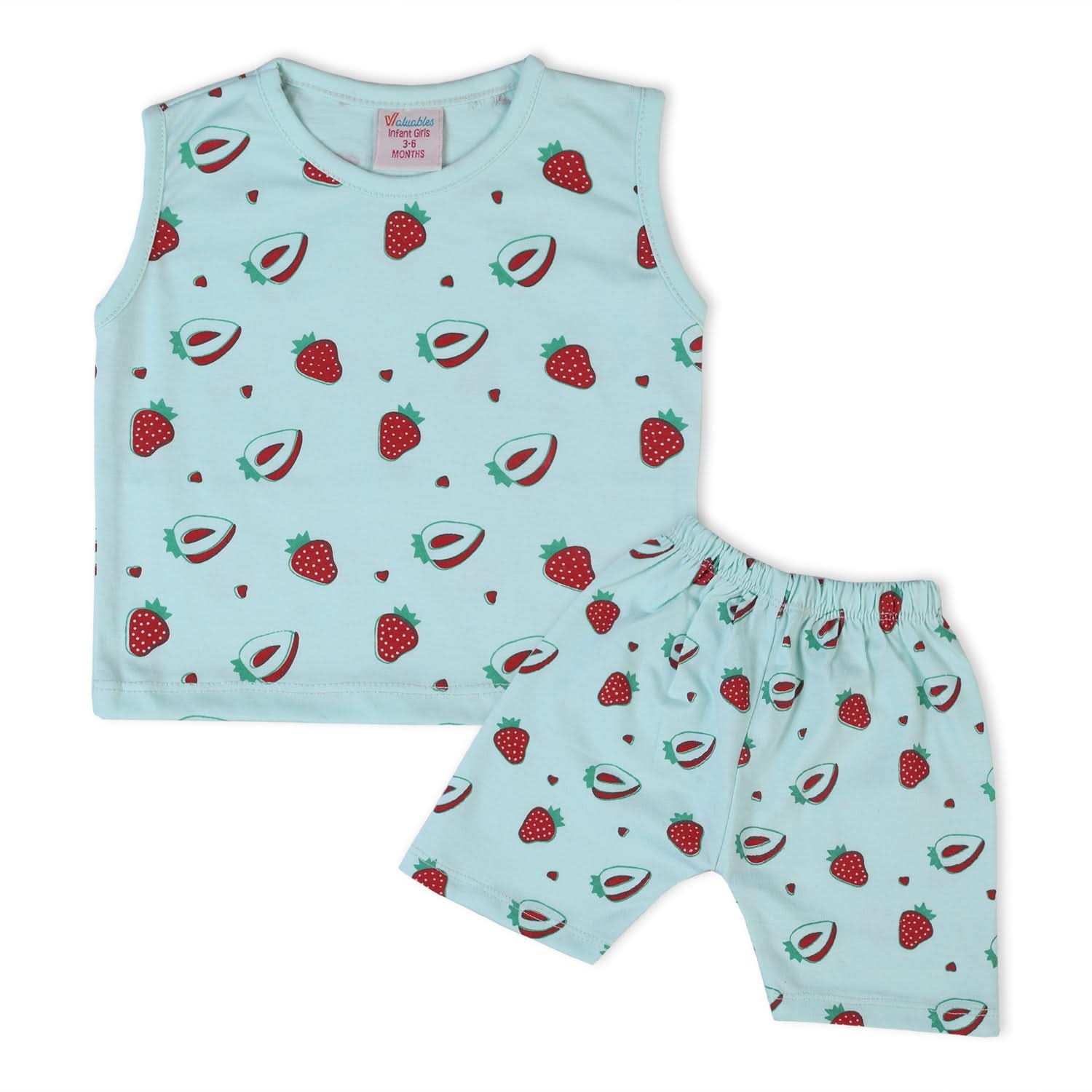 Valuable Newborn Girls Sando Suit - Cyan, Newborn Girls Sets & Suits, Chase Value, Chase Value
