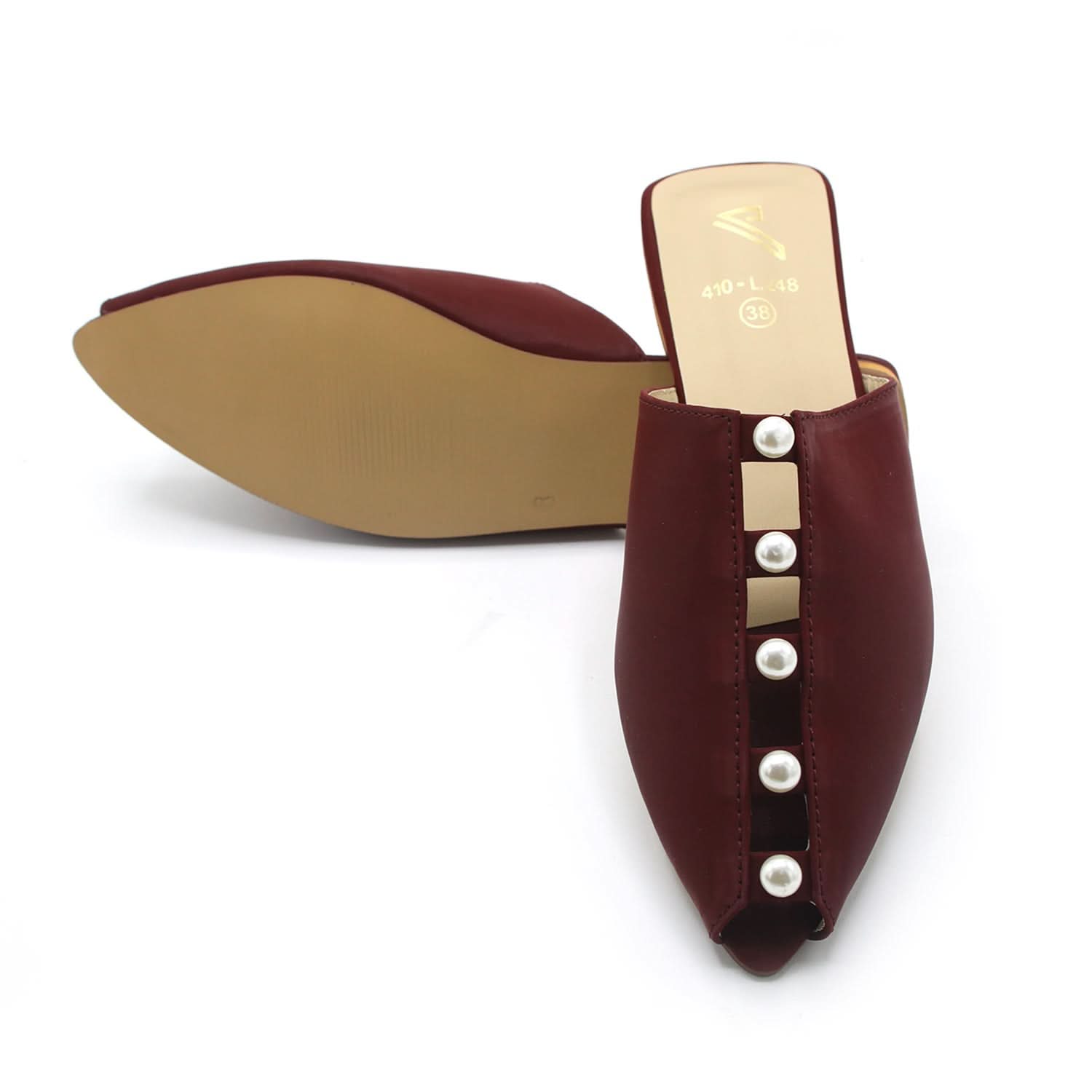 Valuable Women's Backless Pump - Maroon, Women Backless Pumps, Chase Value, Chase Value