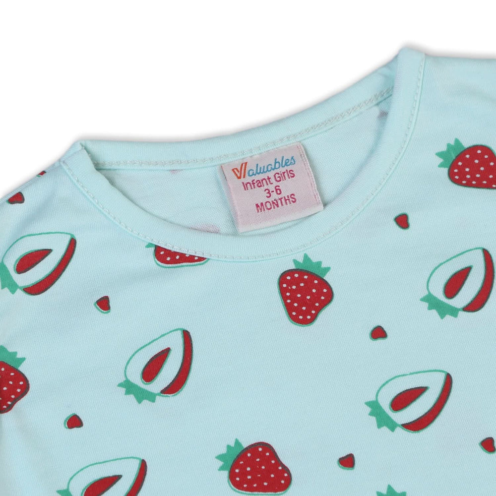 Valuable Newborn Girls Sando Suit - Cyan, Newborn Girls Sets & Suits, Chase Value, Chase Value