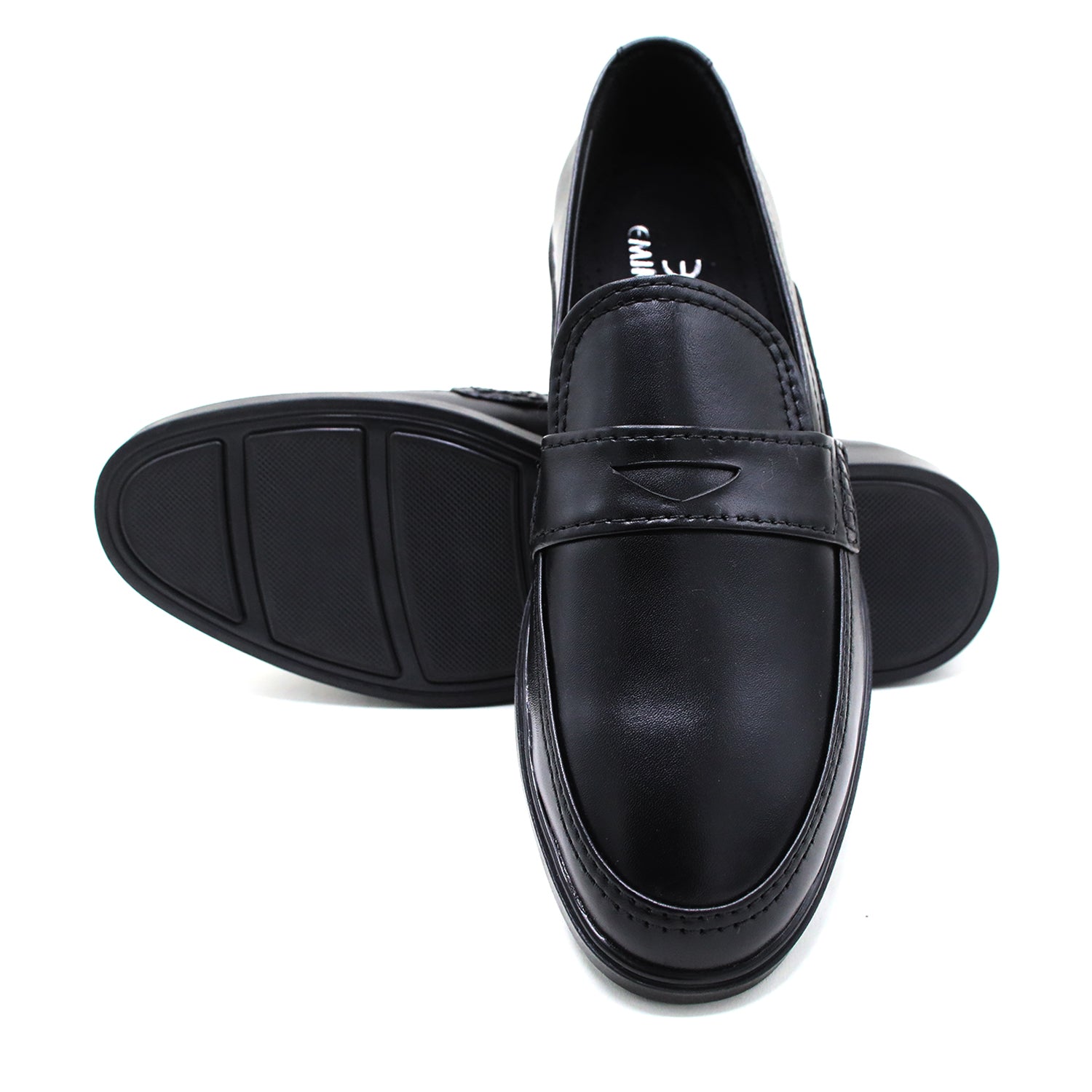 Eminent Men's Black Calf Leather Causal Loafers, Men's Casual Shoes, Eminent, Chase Value