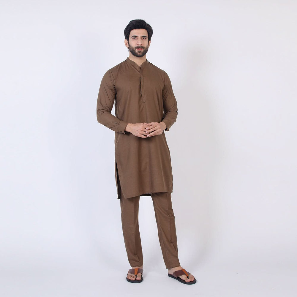 Eminent Men's Trim Kurta Pajama - Brown, Men's Shalwar Kameez, Eminent, Chase Value