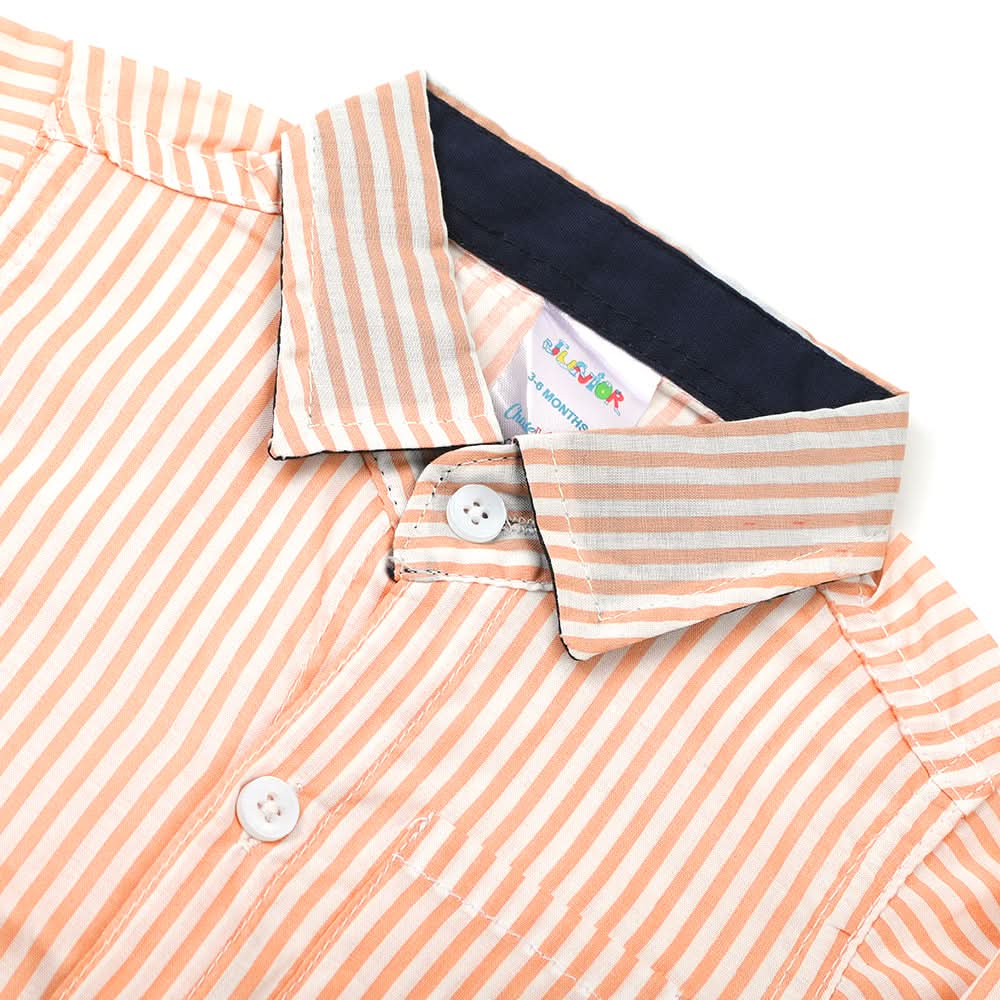 Newborn Boys Full Sleeves Shirt - Peach, Newborn Boys Winterwear, Chase Value, Chase Value