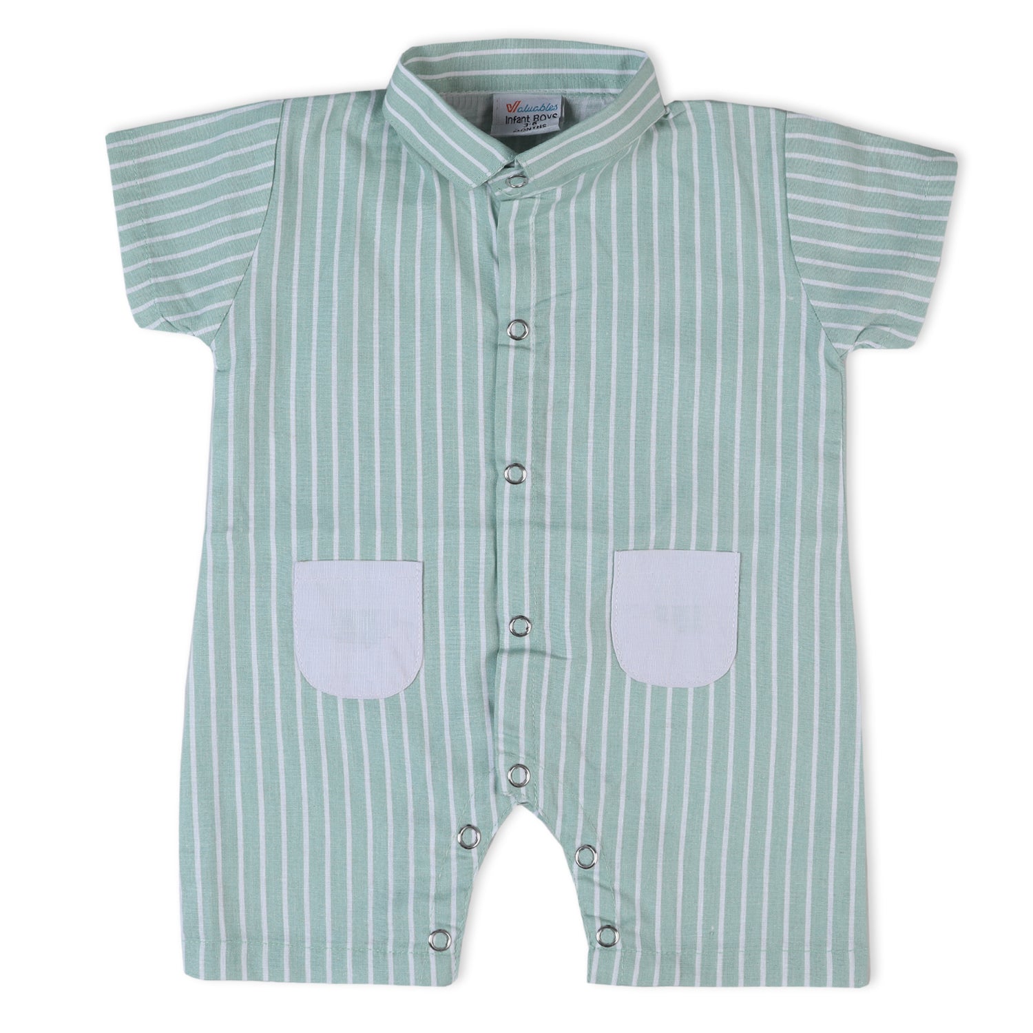 Valuable Newborn Boys Half Sleeves Romper - Green, Newborn Boys Rompers, Chase Value, Chase Value
