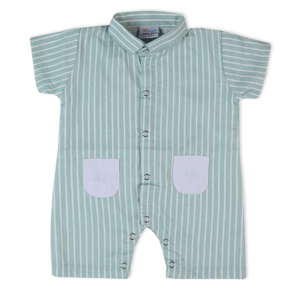 Valuable Newborn Boys Half Sleeves Romper - Green, Newborn Boys Rompers, Chase Value, Chase Value