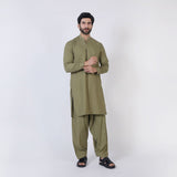 Eminent Men Trim Fit Shalwar Suit - Green, Men's Shalwar Kameez, Eminent, Chase Value