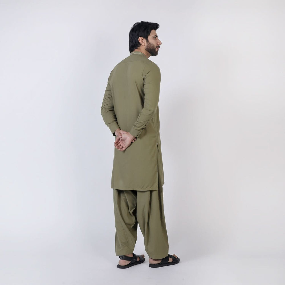 Eminent Men Trim Fit Shalwar Suit - Green, Men's Shalwar Kameez, Eminent, Chase Value