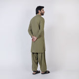Eminent Men Trim Fit Shalwar Suit - Green, Men's Shalwar Kameez, Eminent, Chase Value