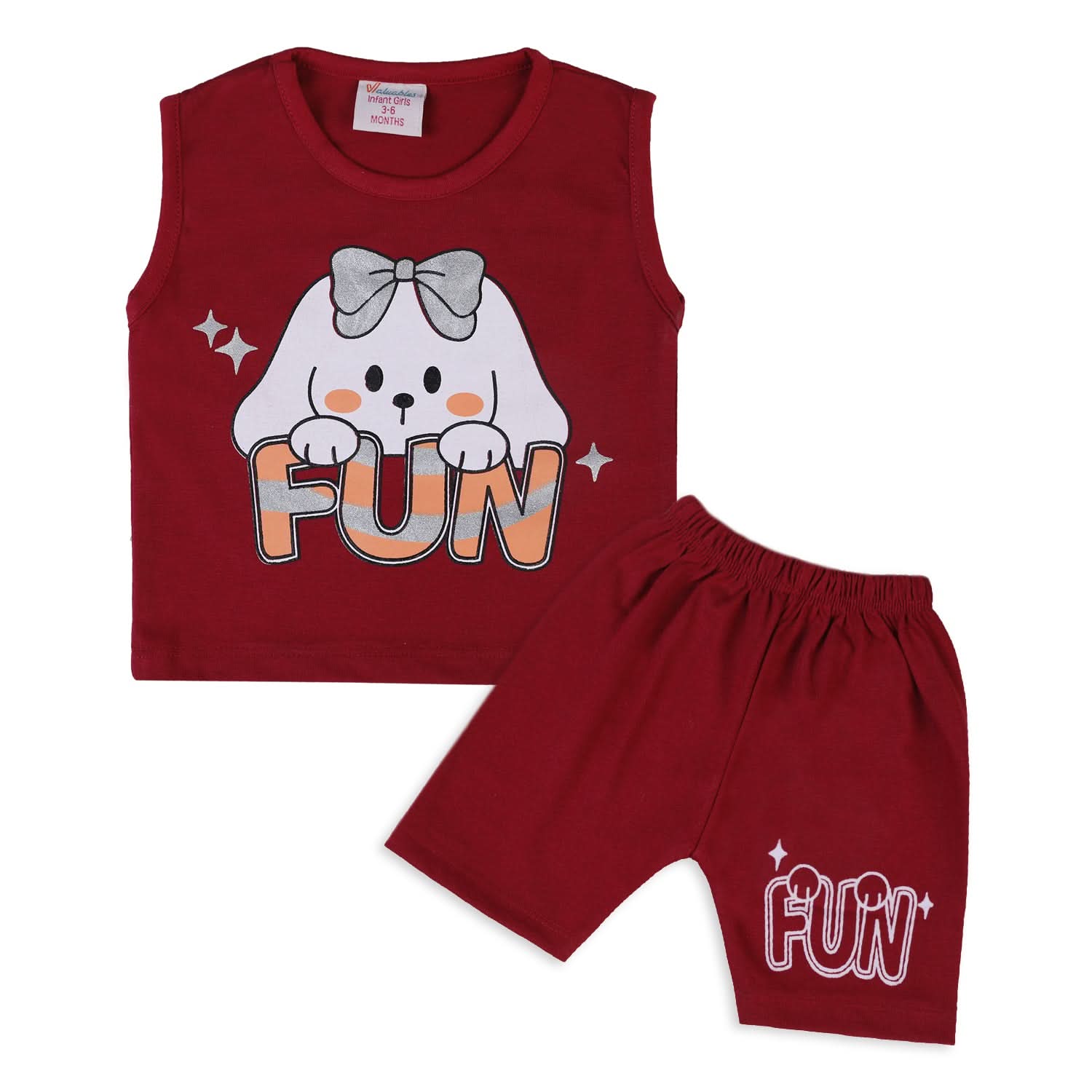 Valuable Newborn Girls Sando Suit - Maroon, Newborn Girls Sets & Suits, Chase Value, Chase Value