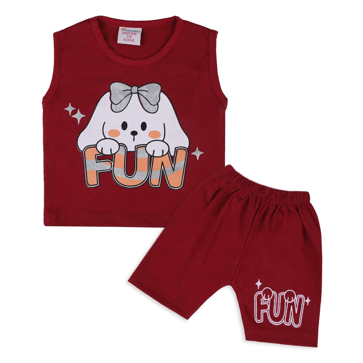Valuable Newborn Girls Sando Suit - Maroon, Newborn Girls Sets & Suits, Chase Value, Chase Value