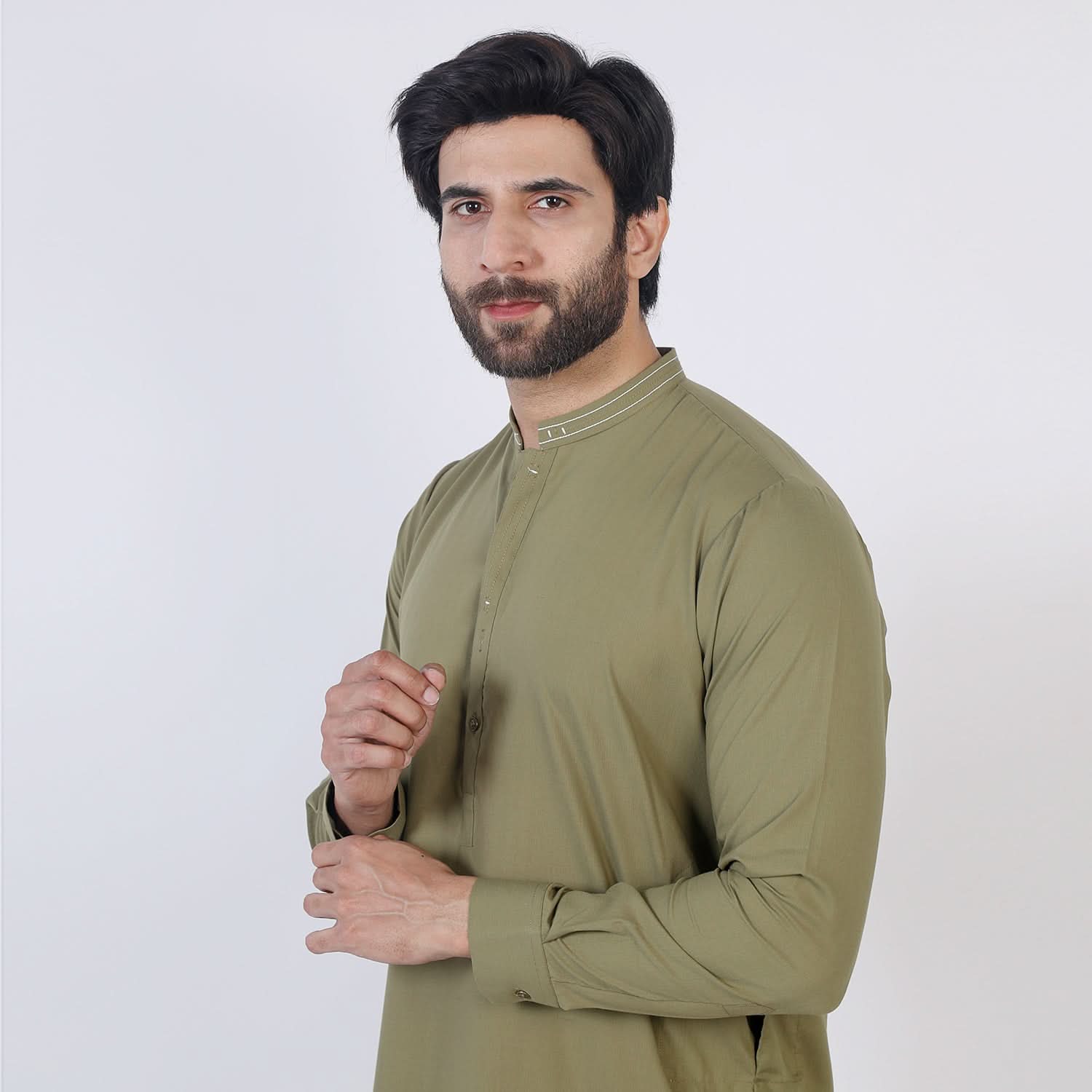 Eminent Men Trim Fit Shalwar Suit - Green, Men's Shalwar Kameez, Eminent, Chase Value