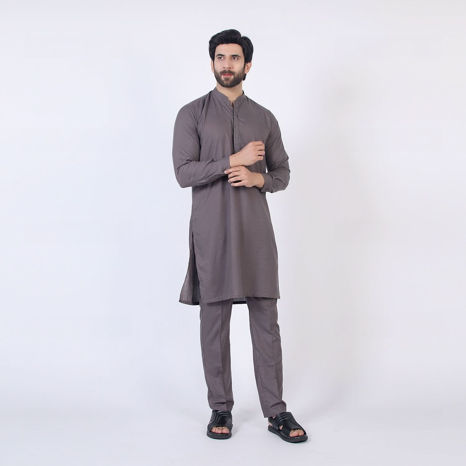 Eminent Men's Trim Kurta Pajama - Ash Grey, Men's Shalwar Kameez, Eminent, Chase Value