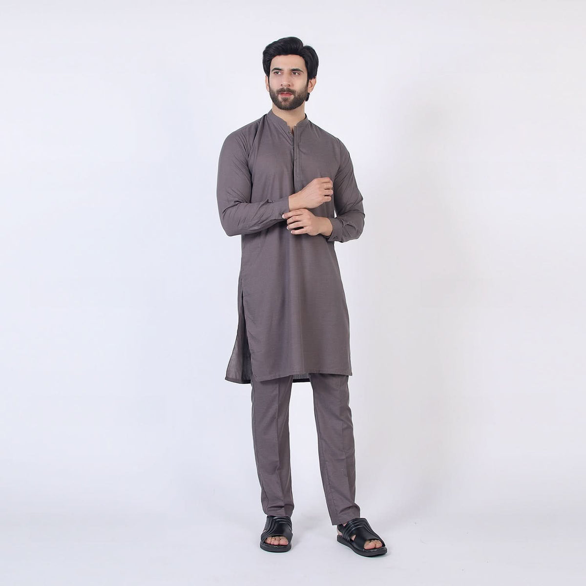 Eminent Men's Trim Kurta Pajama - Ash Grey, Men's Shalwar Kameez, Eminent, Chase Value