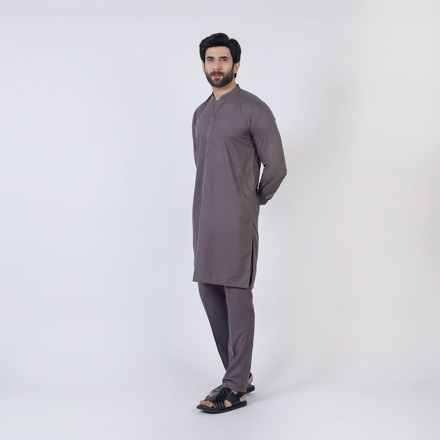 Eminent Men's Trim Kurta Pajama - Ash Grey, Men's Shalwar Kameez, Eminent, Chase Value