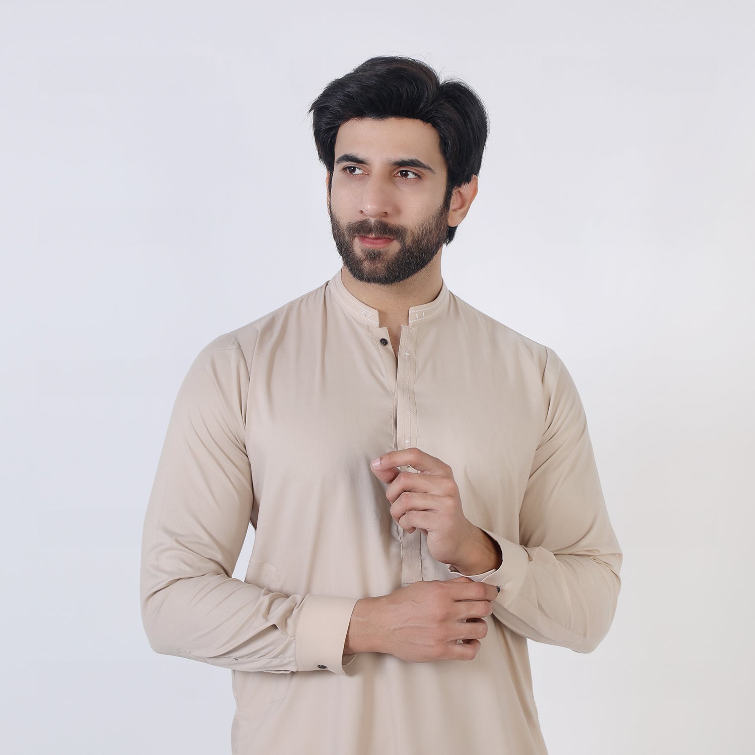 Eminent Men Trim Fit Shalwar Suit - Fawn, Men's Shalwar Kameez, Eminent, Chase Value