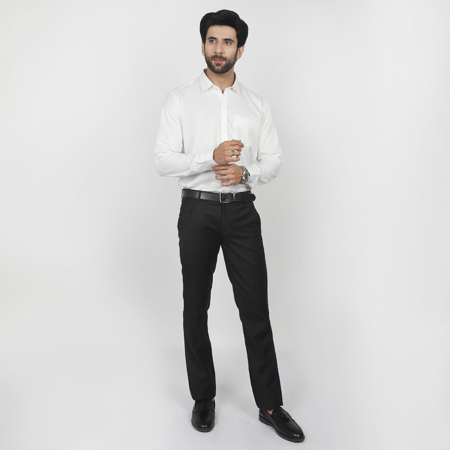 Men's Dobby Formal Shirt - White, Men's Shirts, Chase Value, Chase Value