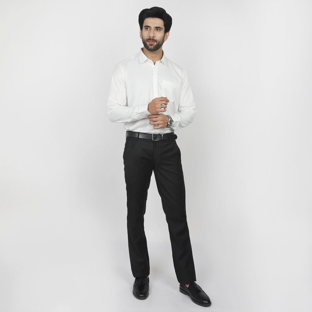 Men's Dobby Formal Shirt - White, Men's Shirts, Chase Value, Chase Value