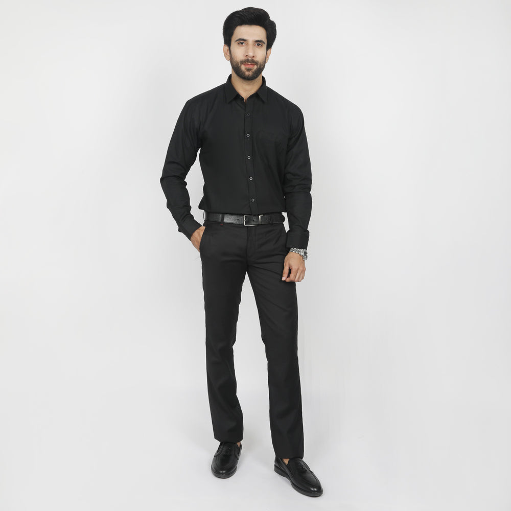 Men's Dobby Formal Shirt - Black, Men's Shirts, Chase Value, Chase Value