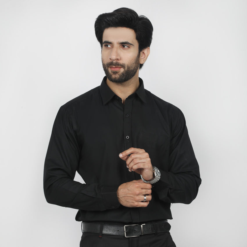 Men's Dobby Formal Shirt - Black