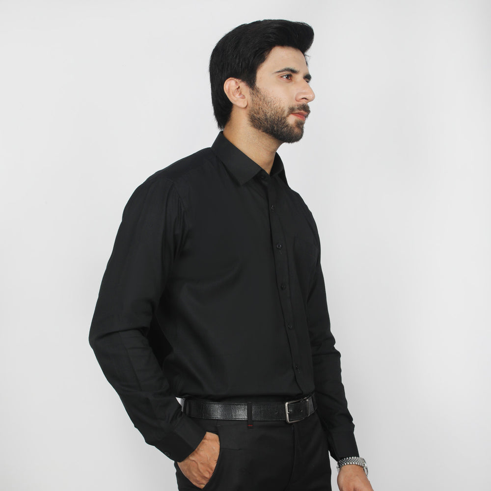 Men's Dobby Formal Shirt - Black, Men's Shirts, Chase Value, Chase Value