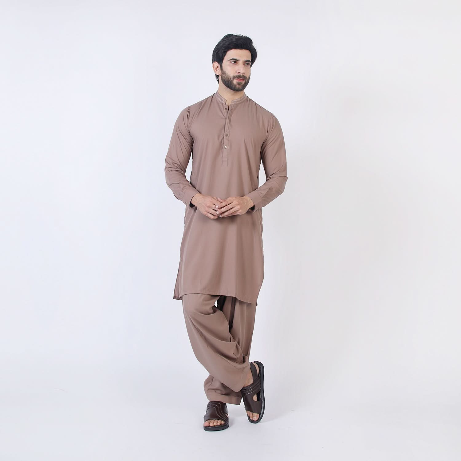 Eminent Men Trim Fit Shalwar Suit - Mauve, Men's Shalwar Kameez, Eminent, Chase Value