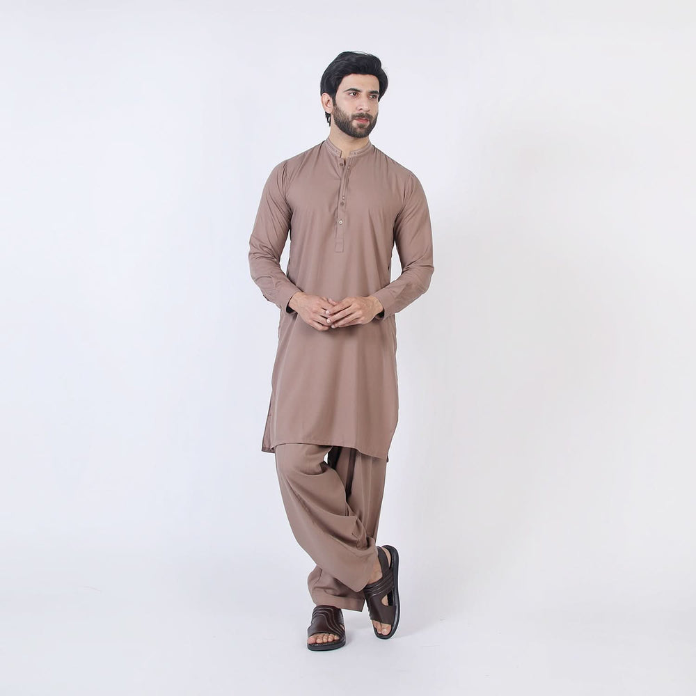 Eminent Men Trim Fit Shalwar Suit - Mauve, Men's Shalwar Kameez, Eminent, Chase Value