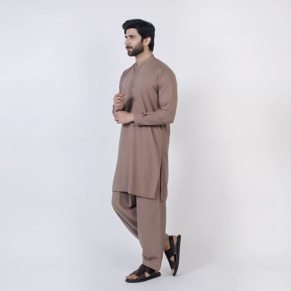 Eminent Men Trim Fit Shalwar Suit - Mauve, Men's Shalwar Kameez, Eminent, Chase Value