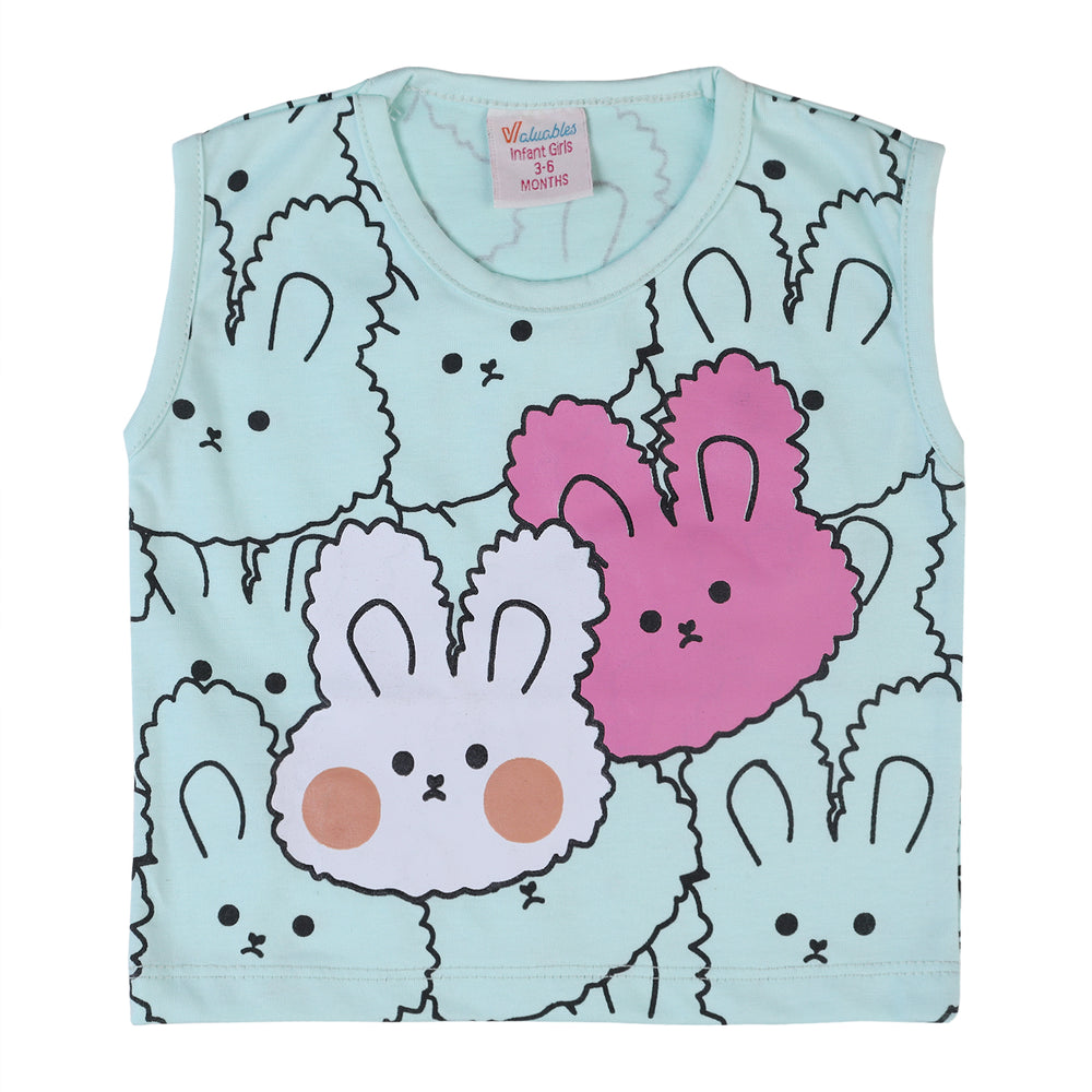 Valuable Newborn Girls Sando Suit - Cyan, Newborn Girls Sets & Suits, Chase Value, Chase Value