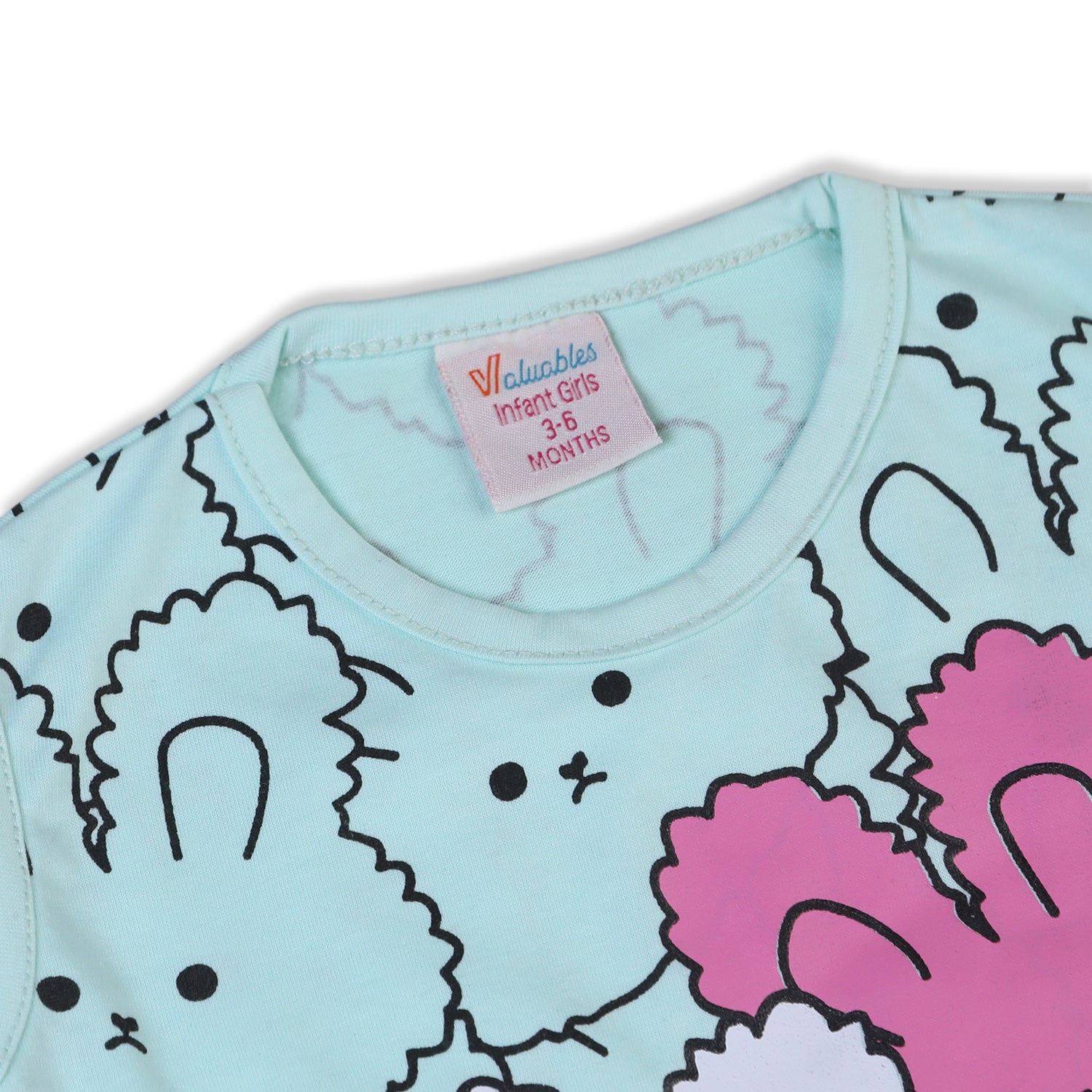 Valuable Newborn Girls Sando Suit - Cyan, Newborn Girls Sets & Suits, Chase Value, Chase Value