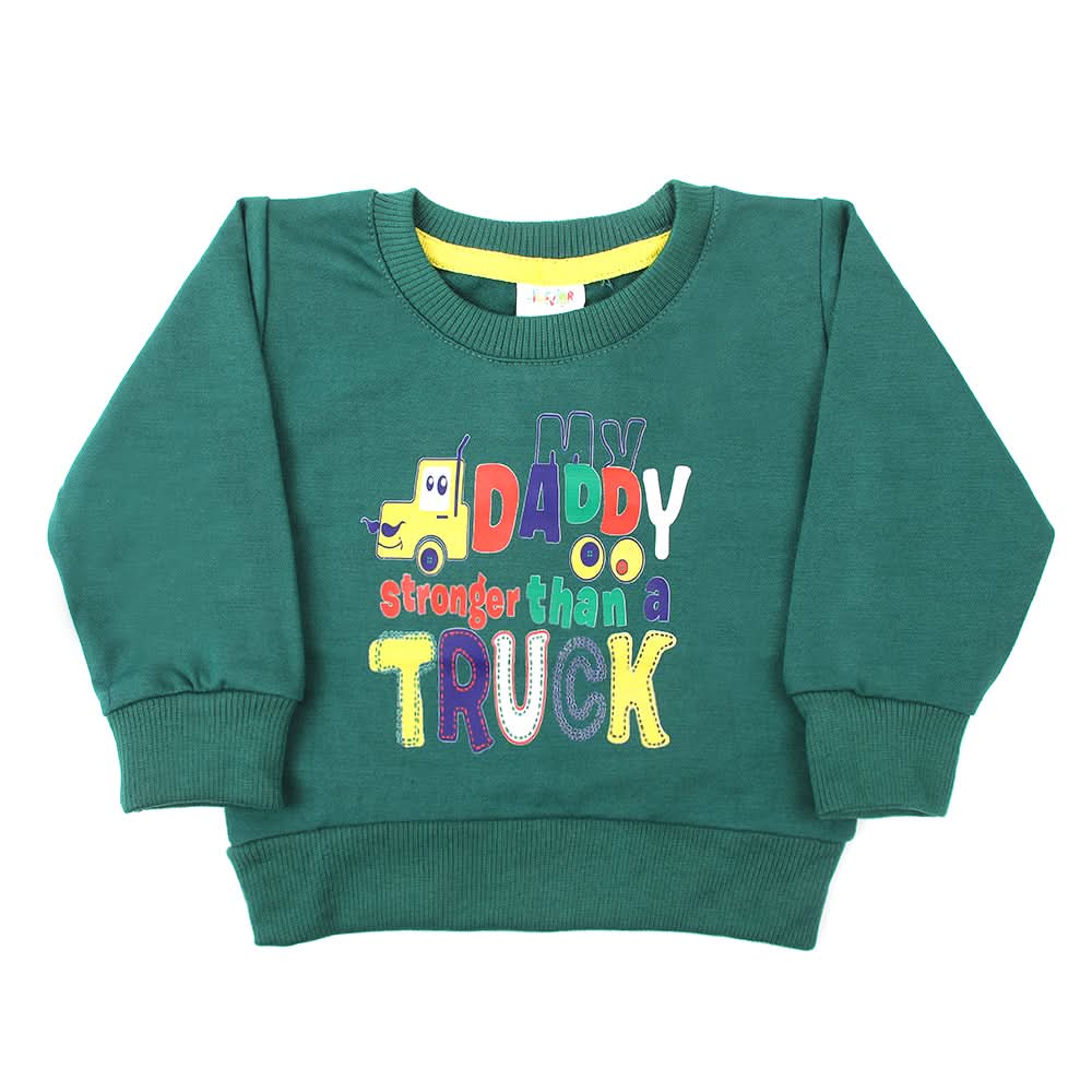 Newborn Boys Full Sleeves T-Shirt - Flag Green, Newborn Boys Winterwear, Chase Value, Chase Value