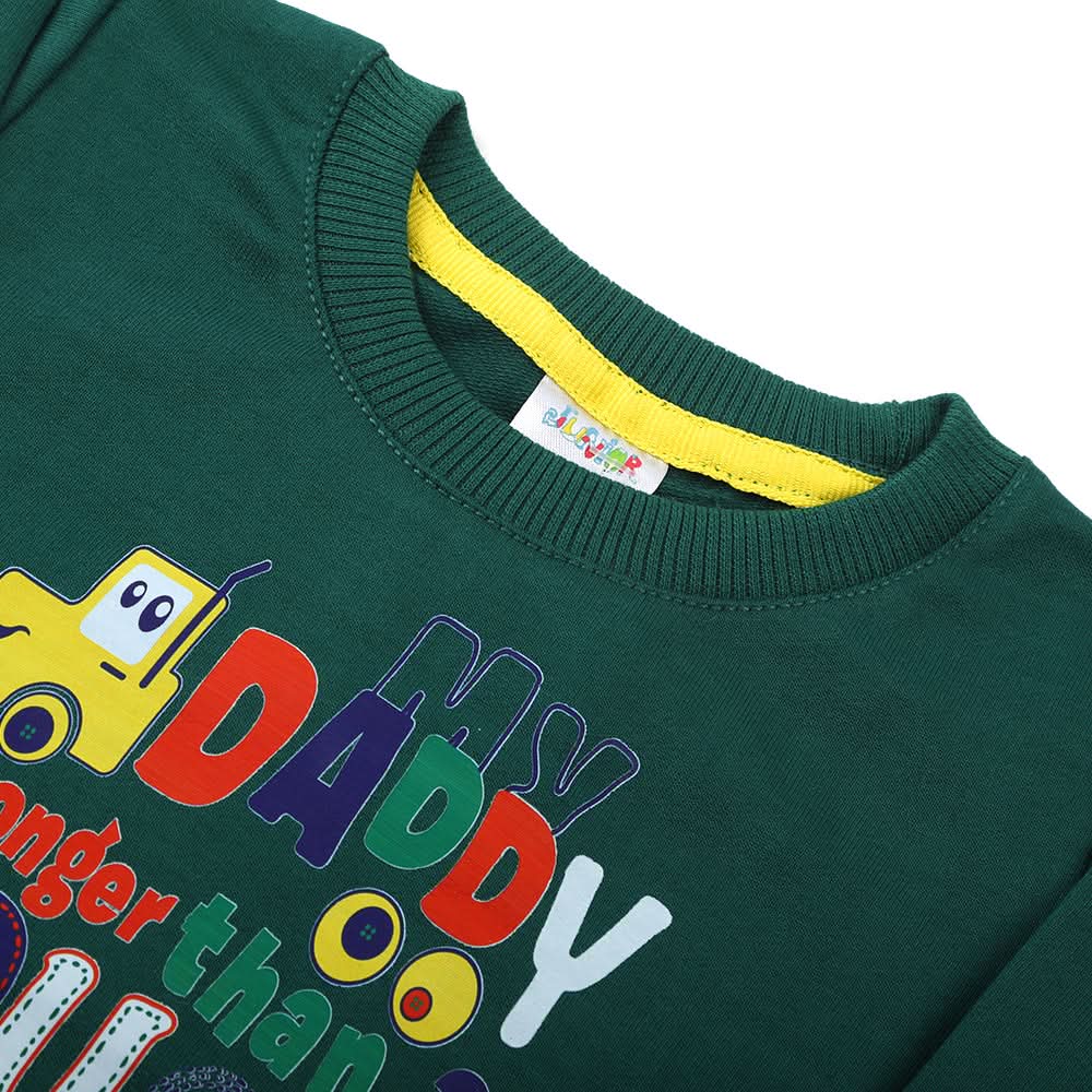 Newborn Boys Full Sleeves T-Shirt - Flag Green, Newborn Boys Winterwear, Chase Value, Chase Value