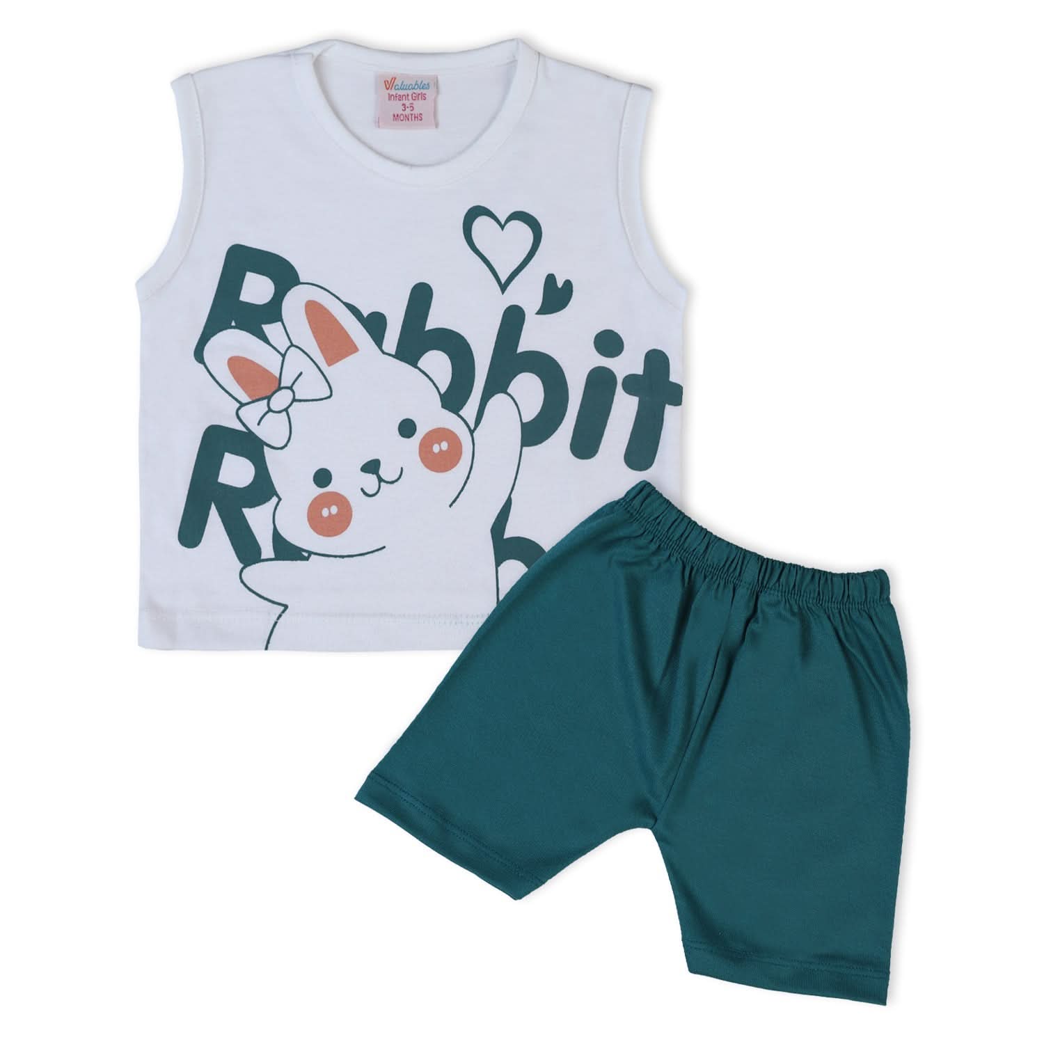 Valuable Newborn Girls Sando Suit - Steel Green, Newborn Girls Sets & Suits, Chase Value, Chase Value